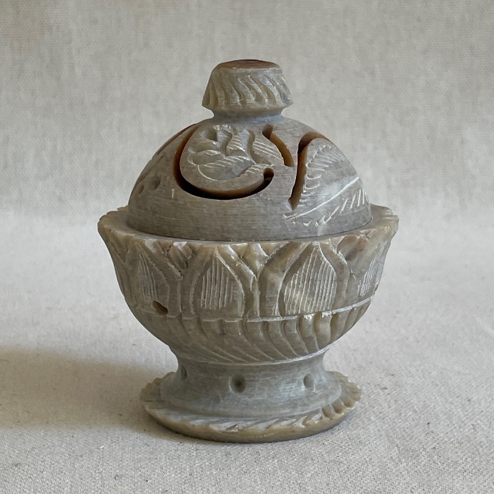 Vintage Carved Soapstone Jar